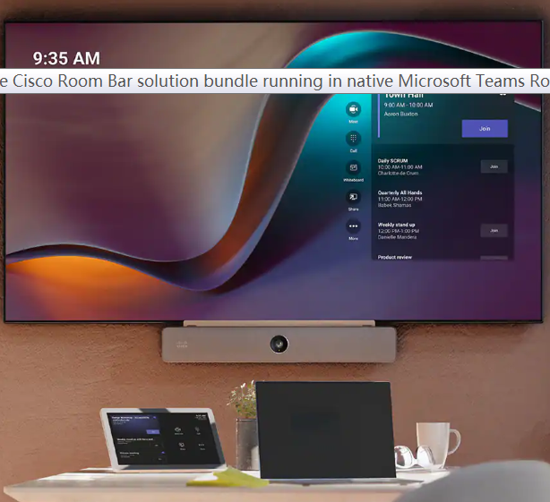  Microsoft Teams 会议室模式运行的 Cisco Room Bar 解决方案